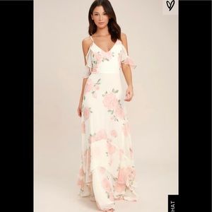 Take You There Ivory Floral Print Maxi Dress